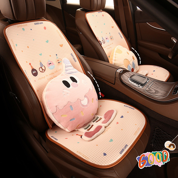 Jastučnica za sjedalo automobila s dizajnom Dessert serije cartoon, universalna za sve sezone, set od 7 komada, površina od poliestera, punjenje od pjene