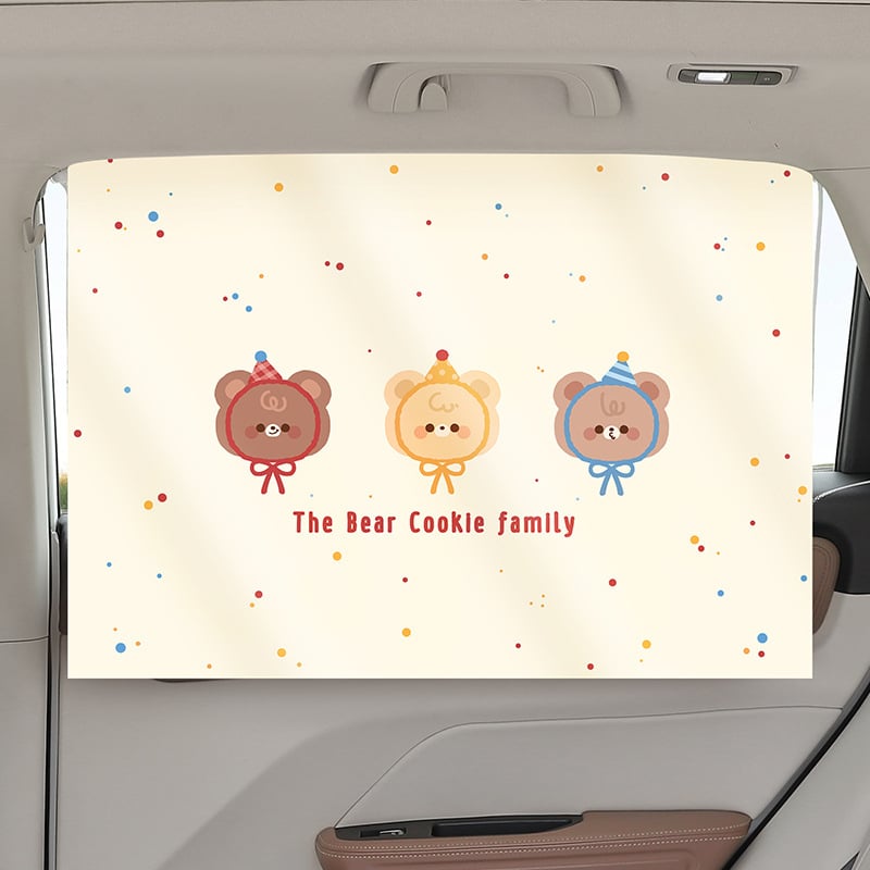 Polyester κουρτίνα σκίασης αυτοκινήτου με βεντούζα για πίσω πλαϊνά παράθυρα, παχιά αδιάφανη, προσαρμοζόμενη, καθολική εφαρμογή