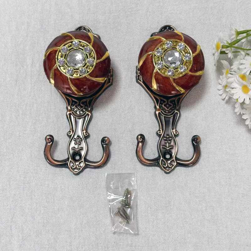 Стенна кука за завеси – цинкова сплав, лек лукс стил, с винт, Jin Yi Ge