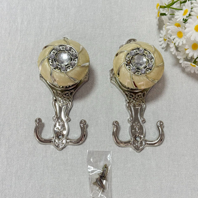 Стенна кука за завеси – цинкова сплав, лек лукс стил, с винт, Jin Yi Ge