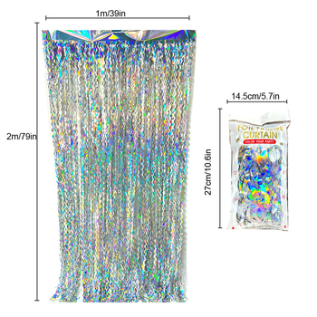 Φόντο διακόσμησης χώρου με κουρτίνα από μεταξωτές ίνες και φουντάκια — Jianxiu, πλαστικό υλικό, υφή κορδέλας, κατάλληλο για γάμους