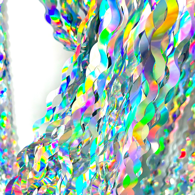 Φόντο διακόσμησης χώρου με κουρτίνα από μεταξωτές ίνες και φουντάκια — Jianxiu, πλαστικό υλικό, υφή κορδέλας, κατάλληλο για γάμους