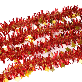 Csillagmotívumú díszítő szalag bojtokkal, műanyagból, helyszíni dekorációs eszközök, termékkód qy9995, minta nélküli, otthoni dekorációhoz