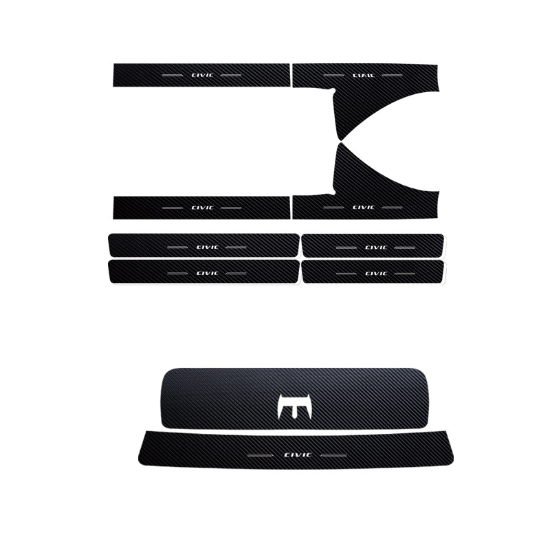 Ochranná lišta prahu pre Honda Civic 2016-2025 (10. a 11. generácia) – textúra karbónového vlákna, WEETOOL, prispôsobiteľné