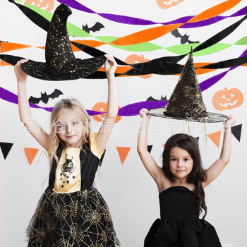 Gechen Halloween dekor z krepp papiera – streamery, girlandy a stuhy, papierový materiál, pre domovú výzdobu a usporiadanie priestoru