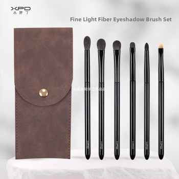 6-членен комплект четки за сенки за очи, меки косми, четки от животинска вълна