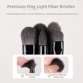 6-членен комплект четки за сенки за очи, меки косми, четки от животинска вълна