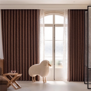 Cortine Chenille Jacquard – blackout total 90-100% – stil francez – model cu plante și flori