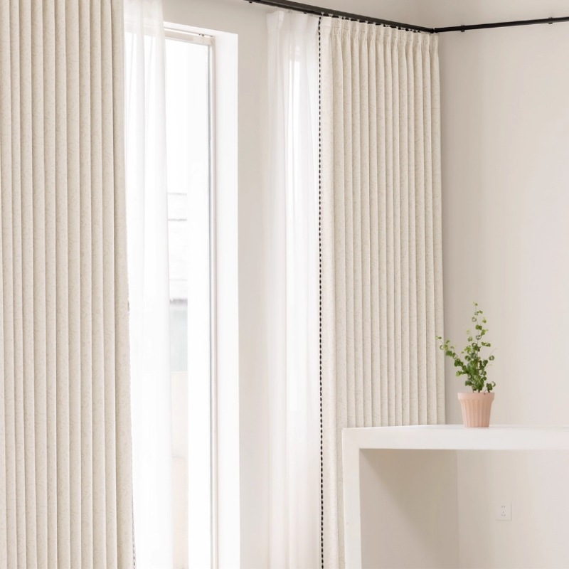 Cortine Chenille Jacquard – blackout total 90-100% – stil francez – model cu plante și flori