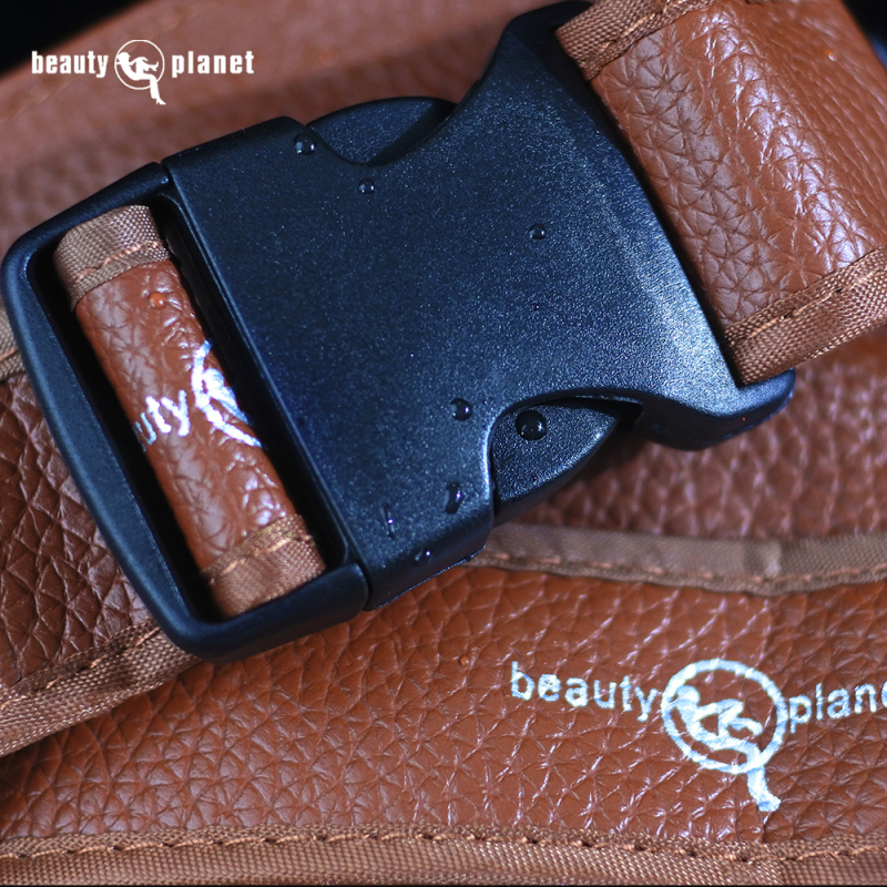 Set de pensule de machiaj, 25 bucăți, fibre nylon, mânere din lemn, în husă pentru pensule