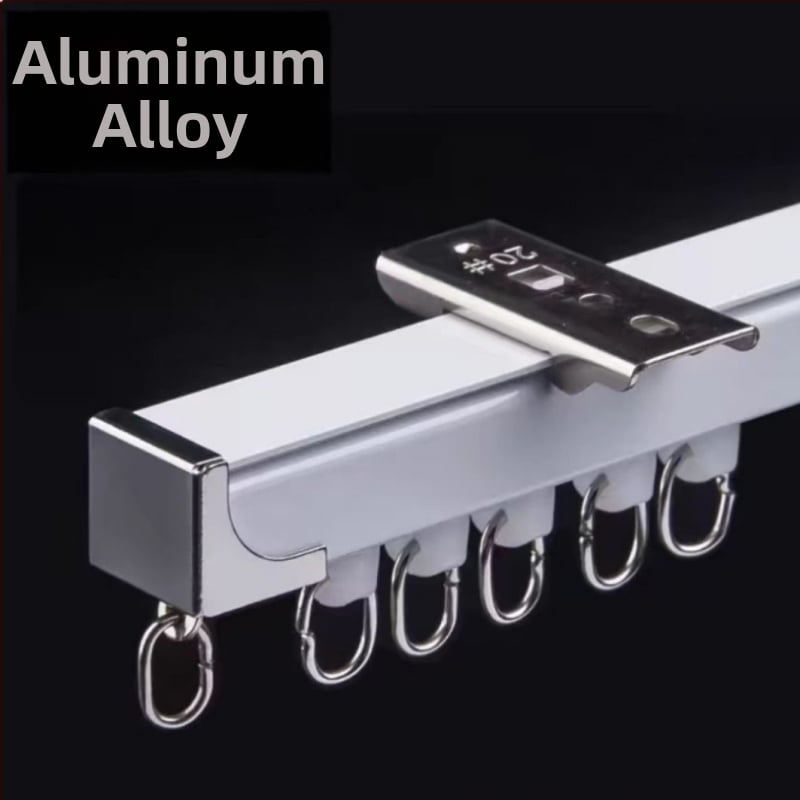 Aluminijska šina za zavjese s kukicama na kolutima, tih klizni mehanizam, bočna ili gornja montaža