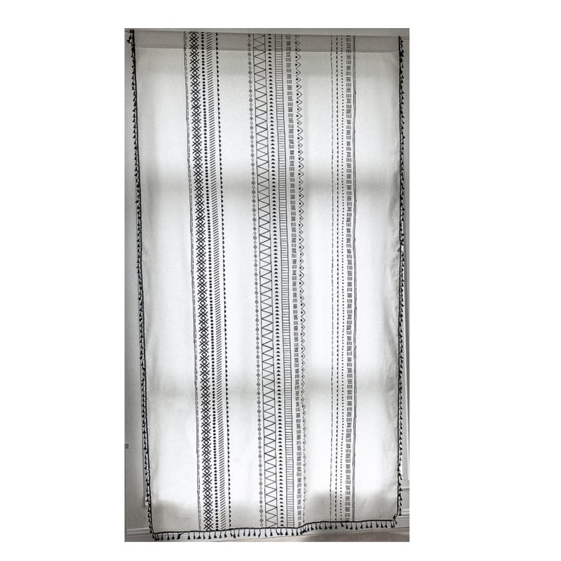 Cortine Boho imprimate pentru bucătărie și dormitor, semi-întunecare (40-70%), amestec poliester-bumbac, imprimare, compatibile cu ferestre de tip bay