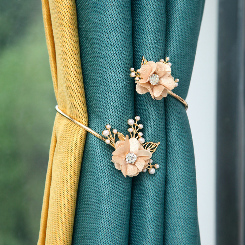 Λωρίδα Κουρτίνας από Μέταλλο με Λουλουδένιο Δέσιμο και Κλιπ Συγκράτησης – Μοντέρνο Μινιμαλιστικό Στυλ, Προσαρμόσιμο, Ιδιωτική Ετικέτα