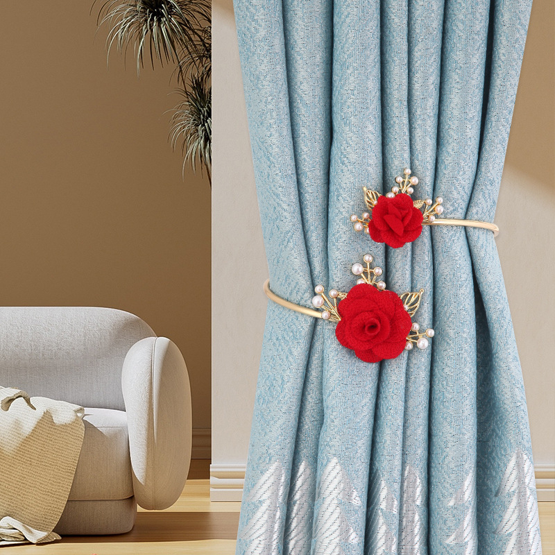 Λωρίδα Κουρτίνας από Μέταλλο με Λουλουδένιο Δέσιμο και Κλιπ Συγκράτησης – Μοντέρνο Μινιμαλιστικό Στυλ, Προσαρμόσιμο, Ιδιωτική Ετικέτα