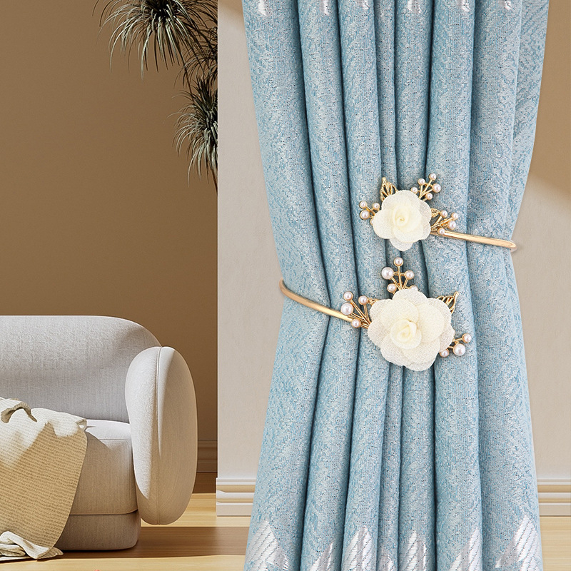 Λωρίδα Κουρτίνας από Μέταλλο με Λουλουδένιο Δέσιμο και Κλιπ Συγκράτησης – Μοντέρνο Μινιμαλιστικό Στυλ, Προσαρμόσιμο, Ιδιωτική Ετικέτα