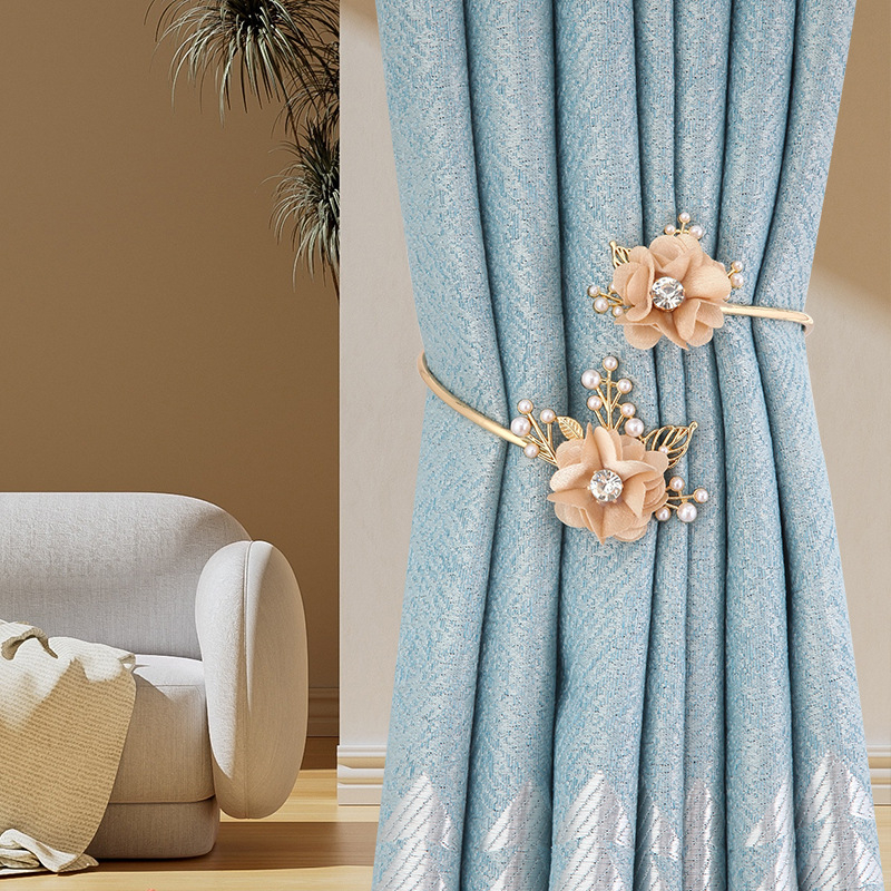 Λωρίδα Κουρτίνας από Μέταλλο με Λουλουδένιο Δέσιμο και Κλιπ Συγκράτησης – Μοντέρνο Μινιμαλιστικό Στυλ, Προσαρμόσιμο, Ιδιωτική Ετικέτα