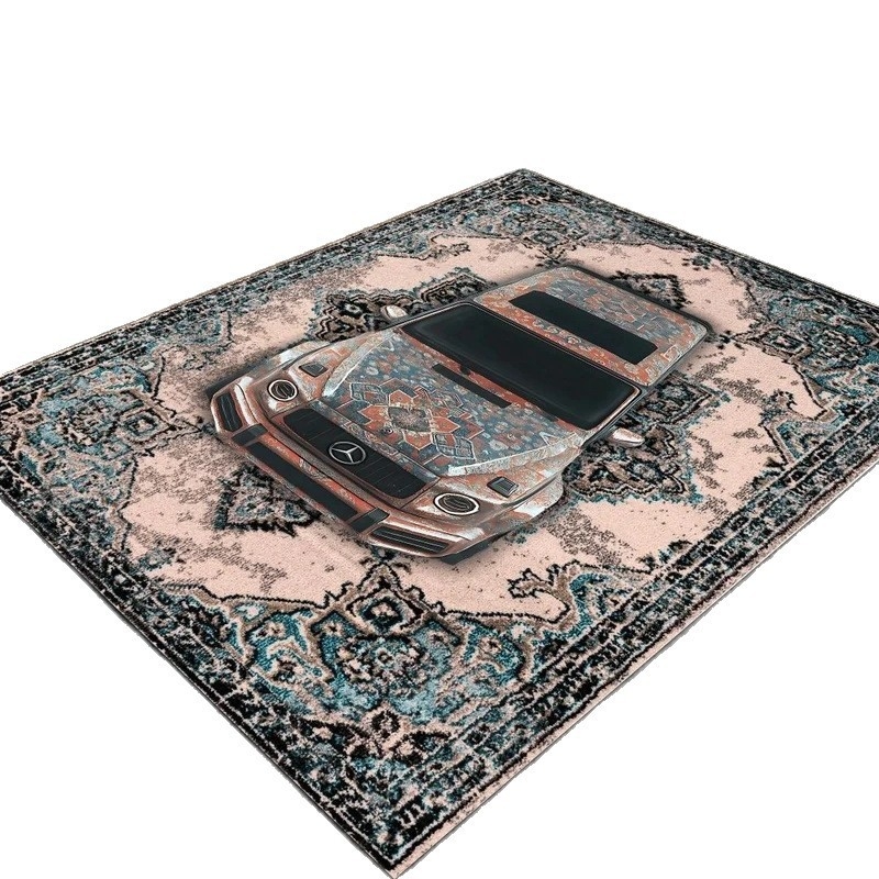 Covoraș de podea velur pentru living și dormitor - antiderapant, lavabil, pătrat, model solid