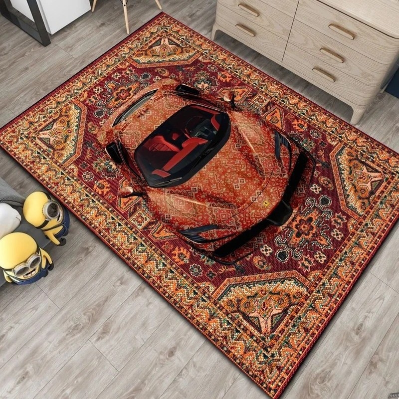 Covoraș de podea velur pentru living și dormitor - antiderapant, lavabil, pătrat, model solid