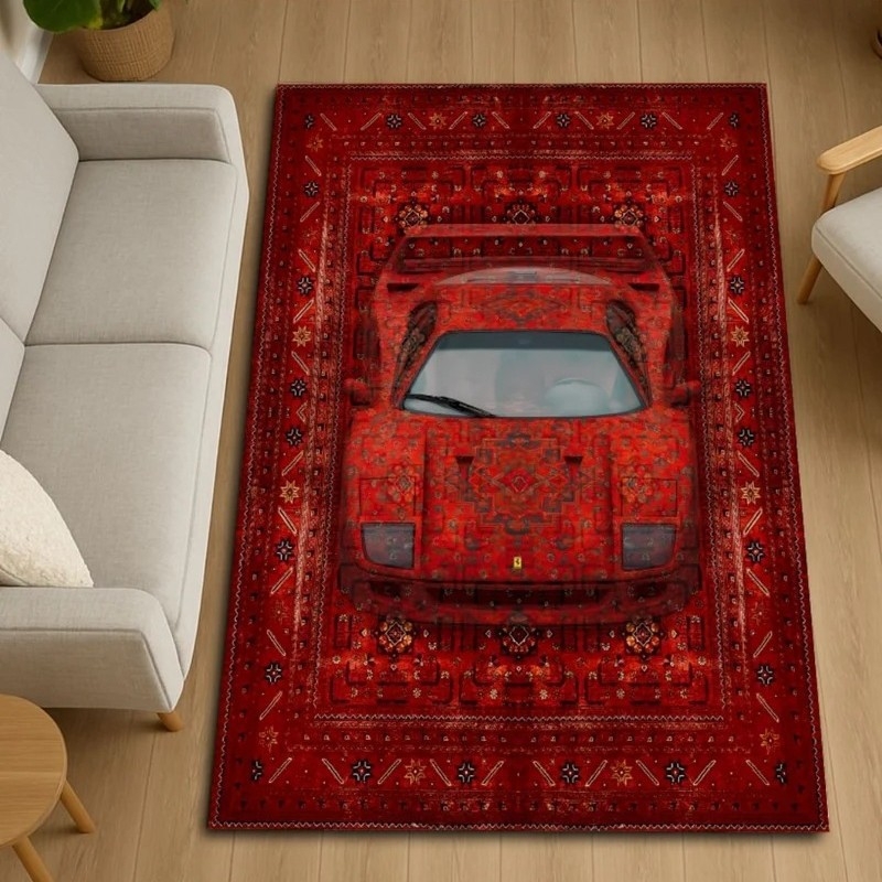 Covoraș de podea velur pentru living și dormitor - antiderapant, lavabil, pătrat, model solid