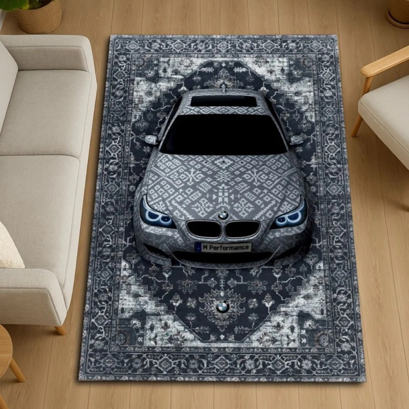 Covoraș de podea velur pentru living și dormitor - antiderapant, lavabil, pătrat, model solid