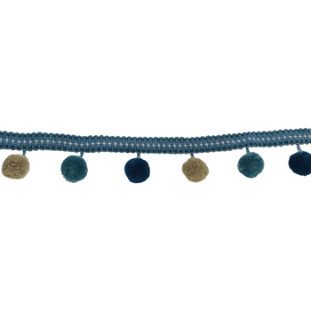 Dantelă cu bile de blană pentru perdea, material poliester + bilă de lână, Model 1, Potrivit pentru toate tipurile de perdele, Stil fashion