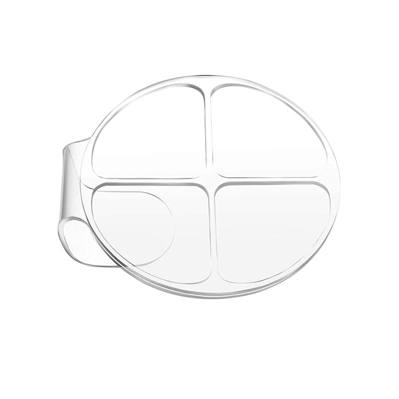 Wafferday Преносима акрилна палитра, кръгла с четири секции за смесване на течно фон дьо тен, козметичен инструмент