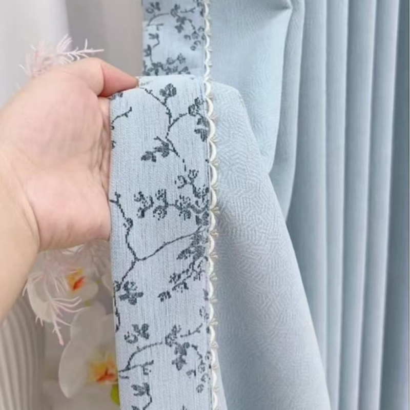 Cortine chenille duble, blackout total, jacquard, umbrire 70–90%, pentru living, dormitor, balcon, lux minimalist în stil francez