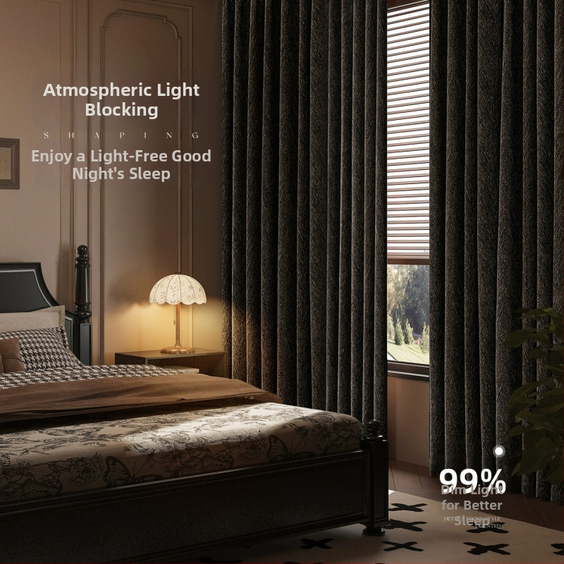 Zavjese za prozore s potpunim zatamnjenjem (Materijal: Poliester; Funkcija: Potpuno zatamnjenje (90–100%); Uzorak: Geometrijski; Stil: Talijanski; Zvučna izolacija: Visoka)