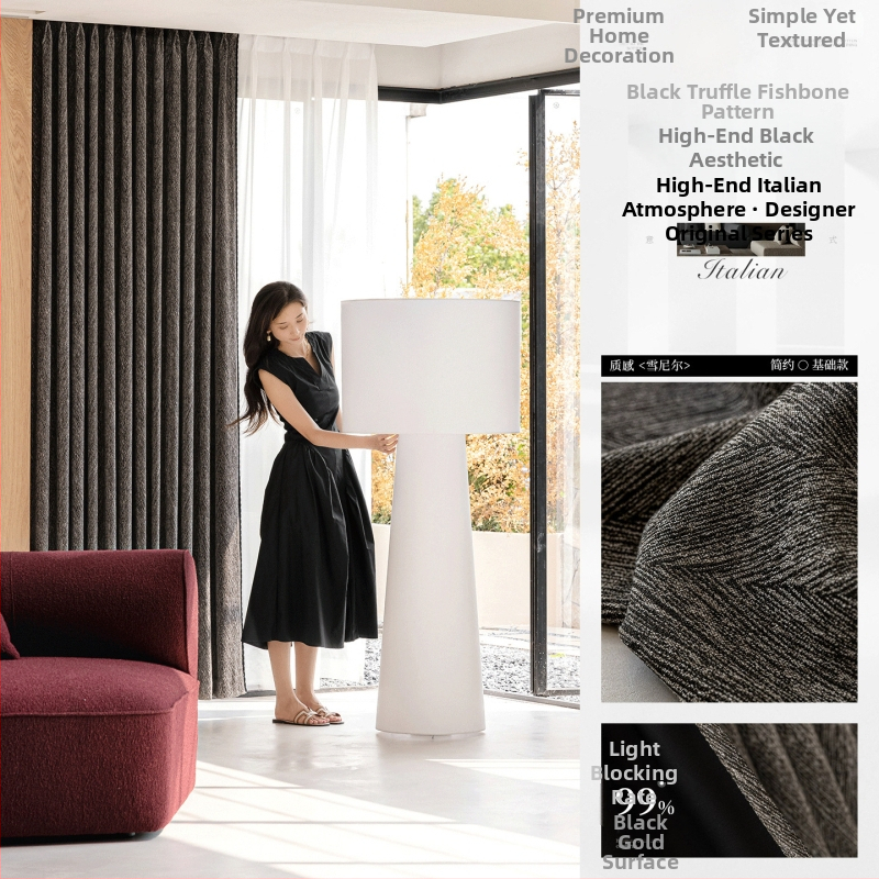 Zavjese za prozore s potpunim zatamnjenjem (Materijal: Poliester; Funkcija: Potpuno zatamnjenje (90–100%); Uzorak: Geometrijski; Stil: Talijanski; Zvučna izolacija: Visoka)