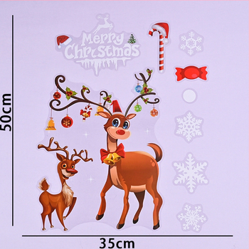 Vianočné nálepky na sklo okna – PVC, odnímateľné elektrostatické nálepky, značka Jiacheng jc