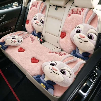 Auto jastučić za sjedište u stilu Zootopia, zimski karikaturalni dizajn, otporna na mrlje i habanje, mekana, dizajn Judy i Nick, lako se čisti
