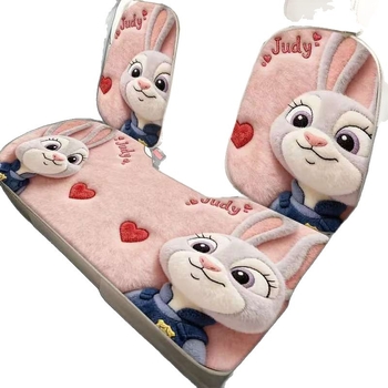 Auto jastučić za sjedište u stilu Zootopia, zimski karikaturalni dizajn, otporna na mrlje i habanje, mekana, dizajn Judy i Nick, lako se čisti