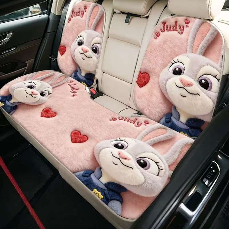 Auto jastučić za sjedište u stilu Zootopia, zimski karikaturalni dizajn, otporna na mrlje i habanje, mekana, dizajn Judy i Nick, lako se čisti