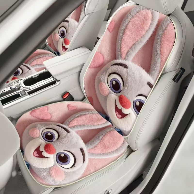 Auto jastučić za sjedište u stilu Zootopia, zimski karikaturalni dizajn, otporna na mrlje i habanje, mekana, dizajn Judy i Nick, lako se čisti