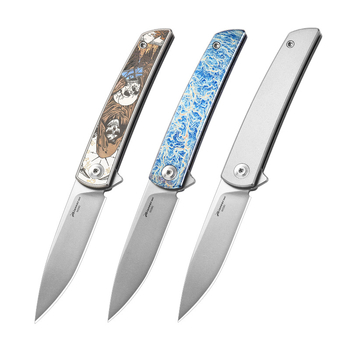 Сгъваем нож, M390 титаниева сплав, клин 7,4 cm, PioneerEDC, преносим за къмпинг