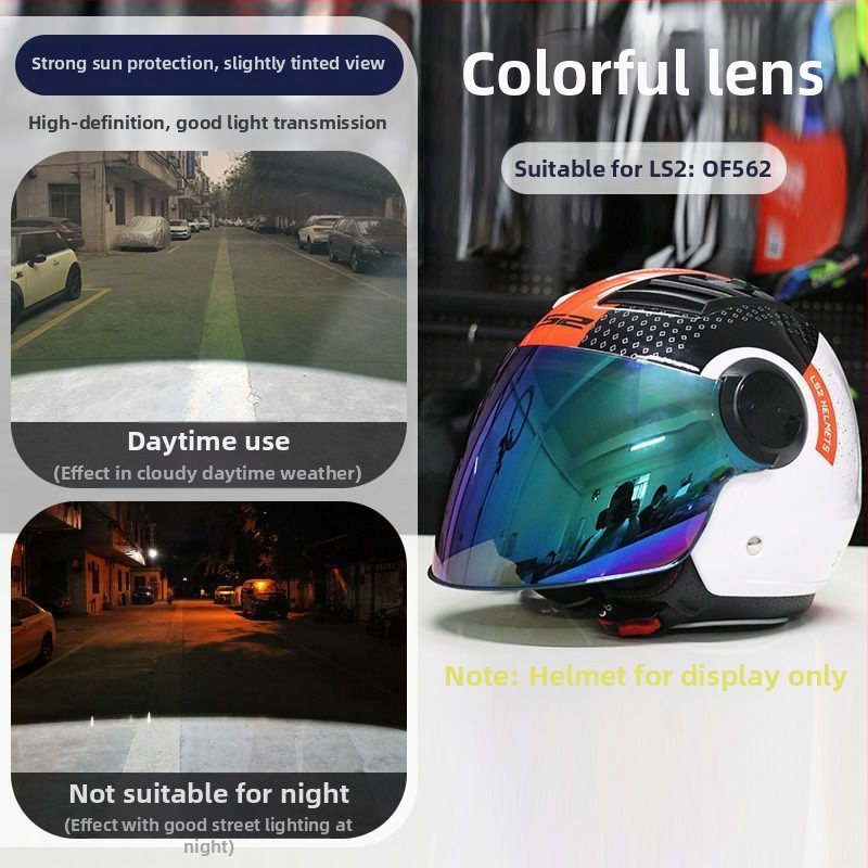 Film de protecție solară pentru cască de vehicul electric – material TAC – Compatibil cu cască LS2 half OF562/608 lentile