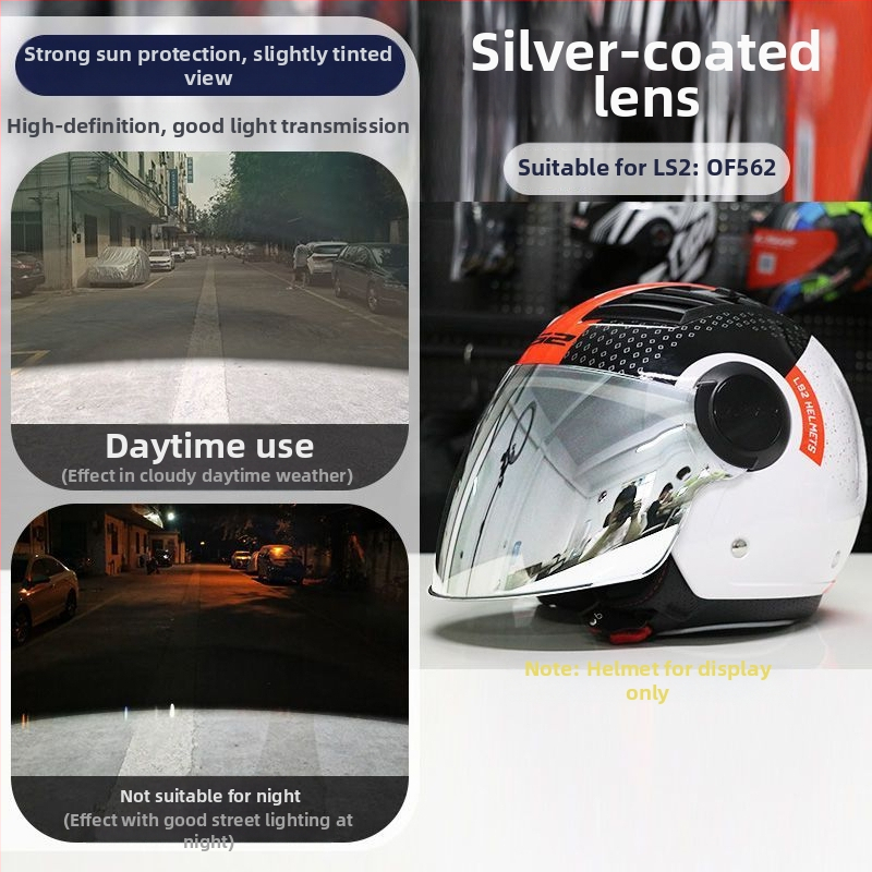 Film de protecție solară pentru cască de vehicul electric – material TAC – Compatibil cu cască LS2 half OF562/608 lentile