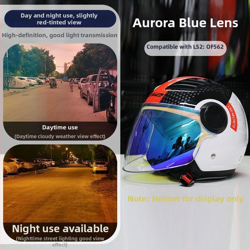 Film de protecție solară pentru cască de vehicul electric – material TAC – Compatibil cu cască LS2 half OF562/608 lentile