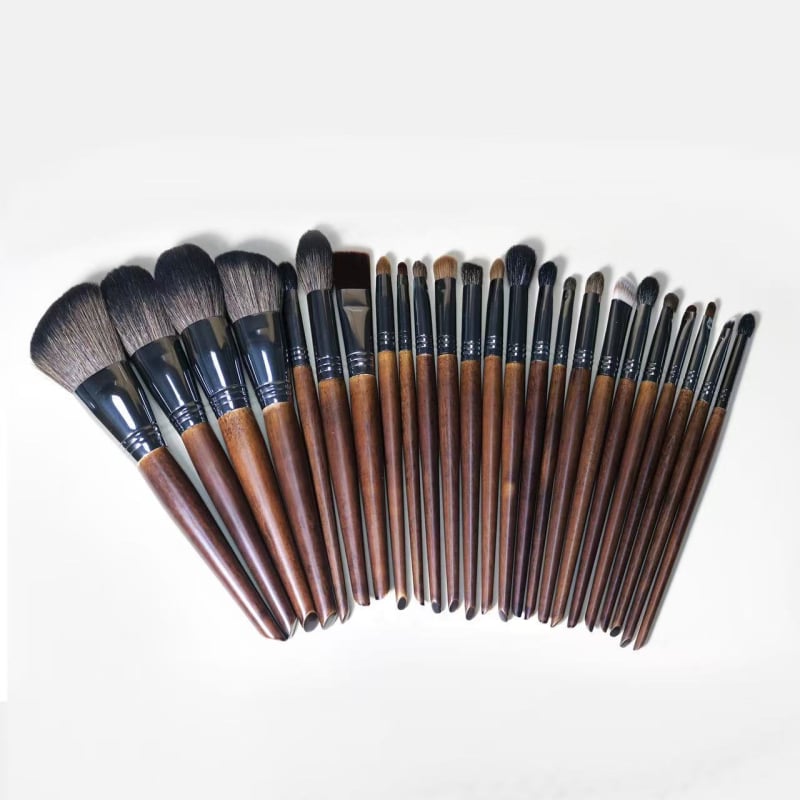 24 τεμάχια σετ πινέλων μακιγιάζ από μαλλί προβάτου, φυσικές τρίχες