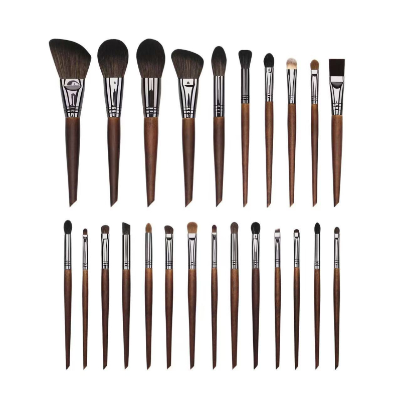 24 τεμάχια σετ πινέλων μακιγιάζ από μαλλί προβάτου, φυσικές τρίχες