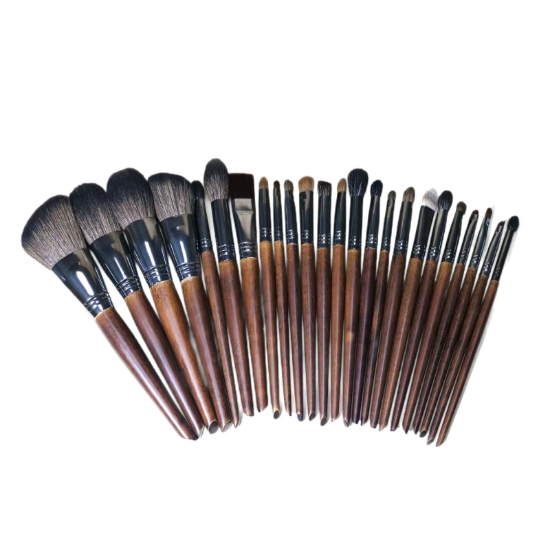 24 τεμάχια σετ πινέλων μακιγιάζ από μαλλί προβάτου, φυσικές τρίχες