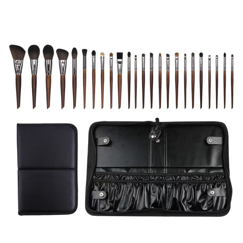 24 τεμάχια σετ πινέλων μακιγιάζ από μαλλί προβάτου, φυσικές τρίχες