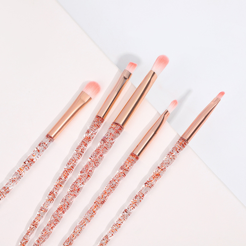 Set kozmetičkih četkica, 10 komada, vlakna od najlona, plastične drške, pakiranje u vrećici; uključuje četke za korektor, sjenilo, rumenilo, konturiranje i highlighter