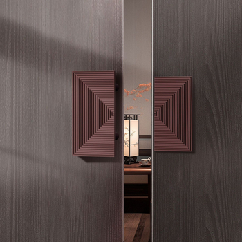 Kvaka za vrata, gravirana aluminijska legura, Novi kineski stil, Čvrsta ploča