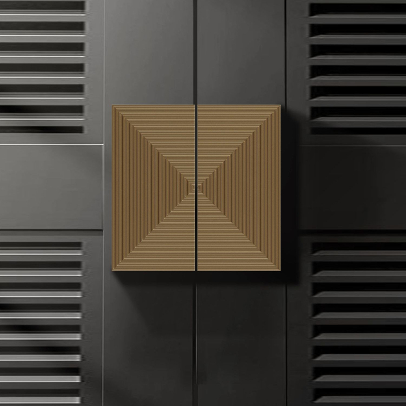 Kvaka za vrata, gravirana aluminijska legura, Novi kineski stil, Čvrsta ploča