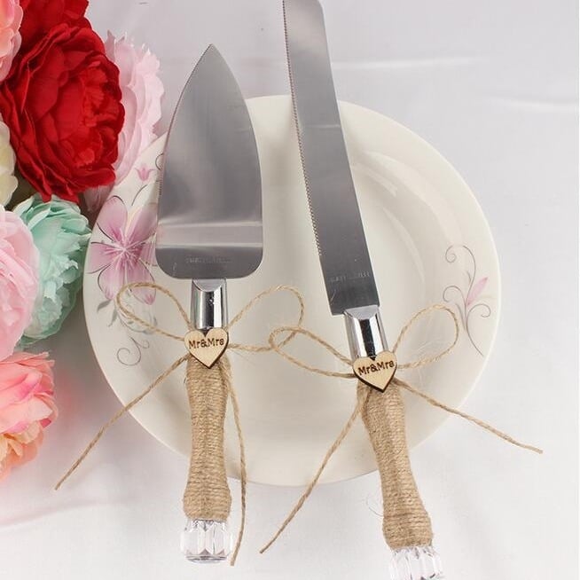 Vjenčani set noža i lopatice za tortu – EK smola, darovni paket, za vjenčanja