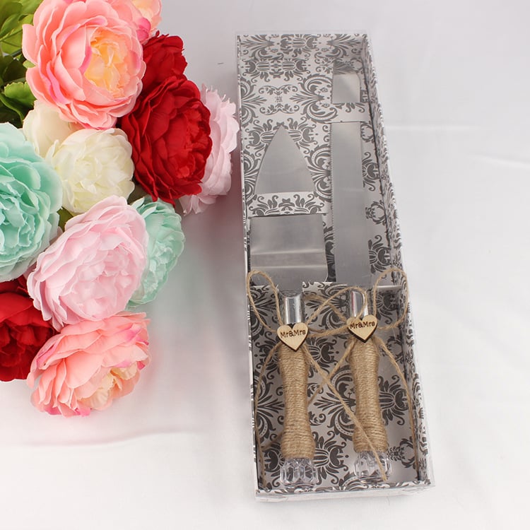 Vjenčani set noža i lopatice za tortu – EK smola, darovni paket, za vjenčanja