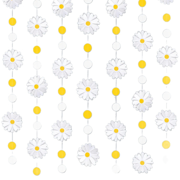 Papirnata girlanda s margaretama za dekoraciju prostora uz traku