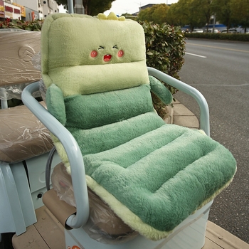 Tricicletă: pernă de șa cu spătar integrat pentru șaua din față și din spate; material pluș iepure, umplutură PP bumbac