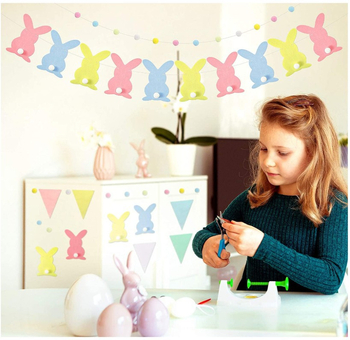 Set bannera za Uskrs s uskršnjim zekom za unutarnje i vanjsko vješanje - netkani materijal, kućna dekoracija